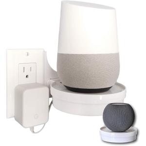 Mount Genie The Easy Outlet Shelf Works with All Outlets - 60 Second Install - Hidden Cord Cable Storage - Perfect Google Home Mount, Nest WiFi Mount, for Cameras, Voice Assistants, and More