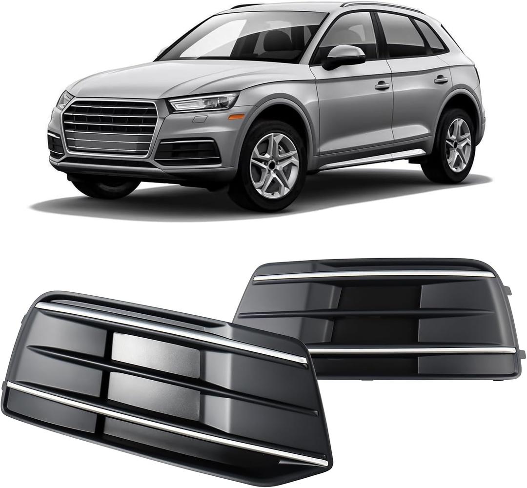 GearUp 1 Pair Front Driving Fog Light Bezel Cover for Audi Q5 2018-2020 Replaces 80A807679D, 80A807680D