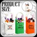 Amyhill 3 Pcs Halloween Wooden Table Centerpiece Decor for Home Trick or Treat Fake Candy Tiered Tray Decor Wood Treat Bags Tabletop Shelf Sitter for Halloween Home Shelf Party Supplies