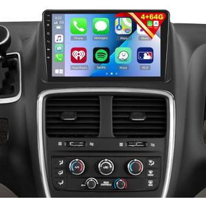 [4G+64G] Car Radio for Dodge Grand Caravan 2011-2020/for Chrysler Town & Country 2012-2016, 8 Core Android Touch Screen Stereo, DSP 32 EQ Audio/IPS Screen/Carplay/Android Auto/SWC/BT 5.0/WiFi