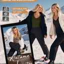 4 Pack Women's Long Sleeve Thermal Shirts Fleece Lined V Neck Slim Fit Underwear Base Layer Basic Winter Warm Tops (L)