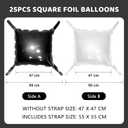 30PCS Double Sided Square Foil Balloons Wall,19 Inches Chrome Foil Balloons Tunnel Arch Garland Kit for Birthday,Anniversary,Wedding,Graduation Party Background Graduation Party Decoration (Black Red and Black White)