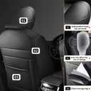 AOMSAZTO Custom Fit Seat Covers for Toyota Highlander 2020 2021 2022 2023 2024 2025 2026- (Three-Rows 8 Seats,Second Row 40/60 Split) Faux Leather Black