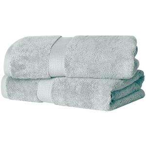 Superior Egyptian Cotton Pile Bath Towel Set of 2, Ultra Soft Luxury Towels, Thick Plush Essentials, Absorbent Heavyweight, Guest Bath, Hotel, Spa, Home Bathroom, Shower Basics, Sea Foam