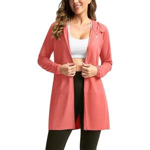 Women's UPF 50+ Swim Cover Up Sun Protection Hoodie Long Jacket SPF Lightweight Beach Cover Ups for Women XL
