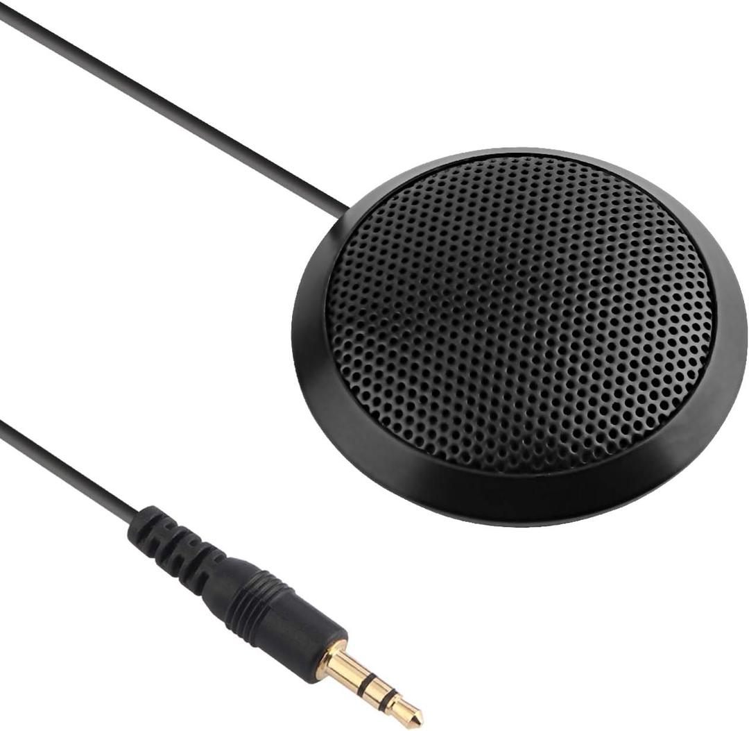 Conference Microphone 3.5mm Desktop Computer Mic for Computer Desktop and Laptop 360 Omnidirectional Condenser Mic for Online Meeting/Class, Skype, Recording, Chatting, Gaming