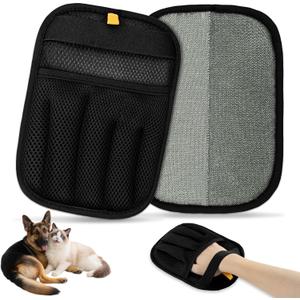 2 PCS 2025 Upgraded Five-Finger Pet Hair Remover Electrostatic Gloves, Pet Hair Removal Glove for Dog Cat Grooming, Durable Dogs Cats Hair Removal Tool for Furniture Car Couch Carpet Clothes (Standard Size)