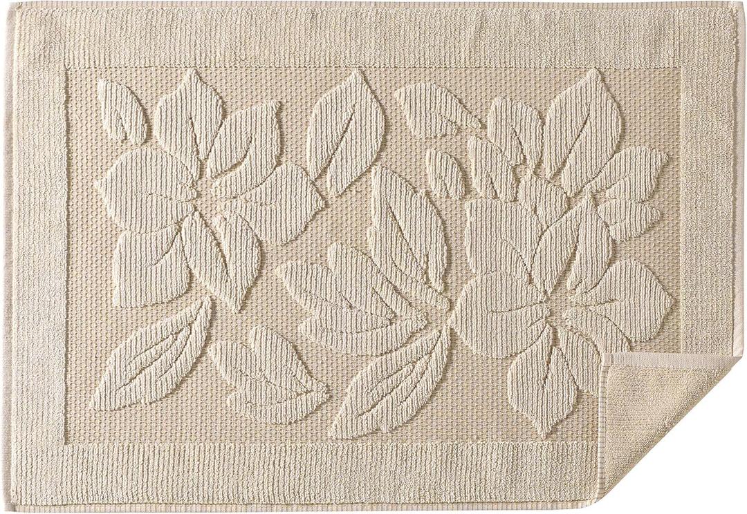 Bath Mat - Bath Rug - Bath Mats for Bathroom - Washable Shower Mats - Sink Floor Towels - 100% Turkish Cotton Bathroom Mats (1, Light Brown)