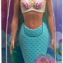 Barbie Mermaid Doll with Two-Tone Blue & Yellow Fantasy Hair & Headband Accessory, Toy with Shell Bodice & Turquoise Tail