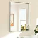 TETOTE Brushed Nickel Mirror for Bathroom Sink 24" x 32" Beveled Frame Brushed Nickel Vanity Rectangle Mirror for Bathroom Wall, Modern Farmhouse, Tempered Glass, Shatterproof, Stronger Frame