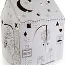 Easy Playhouse Holiday Cottage - Kids Art & Craft for Indoor Fun, Color, Draw, Doodle on a Festive North Pole House - Decorate & Personalize a Cardboard Fort, 32" X 26.5" X 40.5" - Made in USA, Age 3+, original