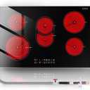 VIKIO HOME 30" Electric Cooktop 5 Burner 8700W, Built-in 220-240V Hardwired