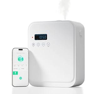 Smart Scent Air Machine for Home,1500 Sq. Ft Coverage Waterless Essential Oil Diffuser with Cold Air Diffuser with App Control, Hotel, Spa, Office Collection Diffuser, Waterless Whole House (White)