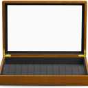 Oirlv Solid Wooden Necklace/Bracelet/Pendant Jewelry Organizer Box 13 Lattice Necklace Showcase Display Holder (Grey Necklace/Long chain Box)