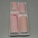 Pink Ribbed Flameless Pillar Candles with Remote, Flat Top Flickering LED Wax Battery Candles Set of 4,  3" H 4" 5" 6" 8"