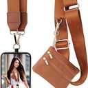 XANGNIER Clip and Go Strap for Phone with Wallet Crossbody, Phone Strap with Zippered Wallet, Adjustable Anti Theft Cellphone Lanyard for Women, Cellphone Chain Accessories,Multicolor 13