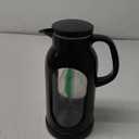 Delove 68 oz/2 Liter Glass Pitcher with Shatterproof Shell - Heat Resistant Glass Liner - Stainless Steel Lid - Carafe & Jug for Iced Tea,Hot/Cold Water,Homemade Juice Beverages (Black)