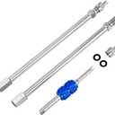 QWORK Dually Valve Stem Extenders, 2 Pack 6" Straight Dual Wheel Valve Stem Extensions, Air Tyre Stem Extender for Car Truck Motorcycle Bike RV Motorhome Coach Pickup Trailer