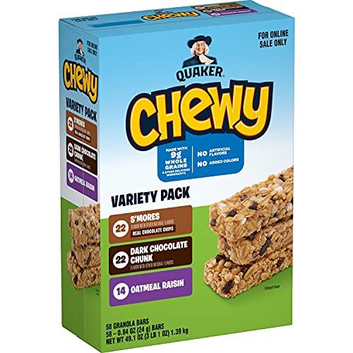 Quaker Chewy Granola Bars, 3 Flavor Back-to-School Variety Pack, 58 Count best before Sep 08/25
