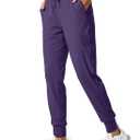 SANTINY Women's Joggers Pants Pockets Drawstring Running Sweatpants for Women Lounge Workout Jogging (Large, Z Deep Purple)