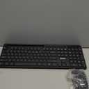 Wireless Keyboard and Mouse Combo, MARVO 2.4G Ergonomic Wireless Computer Keyboard with Phone Tablet Holder, Silent Mouse with 6 Button, Compatible with MacBook, Windows (Black)