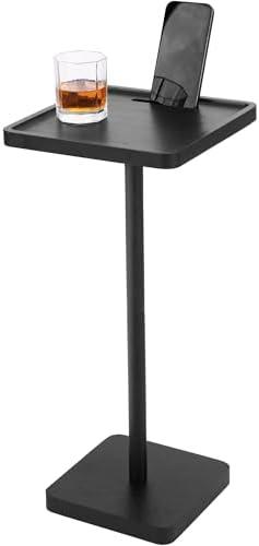 FAPDPOM End Table Small Side Table with Phone Slot, Pedestal Side Table, Drink Table, Couches for Small Living Room, Bedroom, Sofa and Office