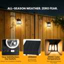 GIGALUMI Solar Fence Lights, 8 Pack Fence Outdoor Waterproof Lights Solar Powered, Warm White Yard Decorations for Garden, Post, Front Door, Backyard, Porch, Deck