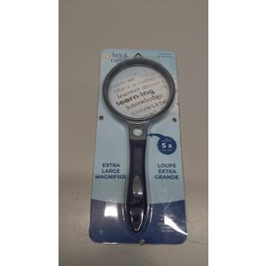 Extra Large 5X Magnification Round Magnifier with Comfort Grip Handle