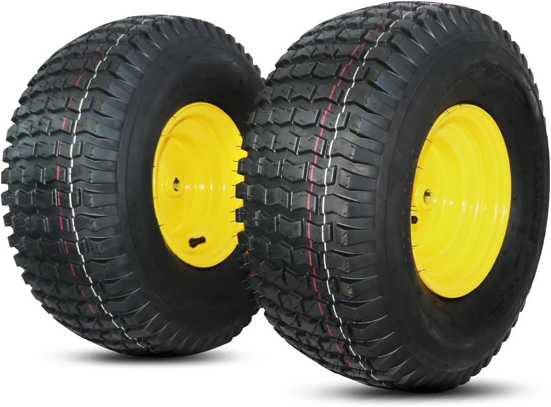 MAXROLLORS (2 Pack) 20x8.00-8 Lawn Mowe Tire and Wheel Tubeless, 3.5" Offset Hub, 3/4" Borehole, 3/16" Keyway, 4-Ply, Replacement 20x8-8nhs Rear Tire and Wheel Assemblies