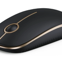 VssoPlor Wireless Mouse, 2.4G Slim Portable Computer Laptop Mouse with Nano Receiver Quiet Silent Optical Mice for Notebook, PC, Laptop, ComputerBlack and Gold