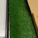 Dog Grass Large Potty Patch, Dog Litter Boxes Artificial Grass Bathroom Turf for Pet Training, Washable Puppy Pee Pad, Perfect Indoor/Outdoor Portable Potty Pet Loo (Tray system-35"X22.6")