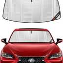 Windshield Sun Shade for 2019-2025 Lexus ES300h/ES350; 2021-2025 Lexus ES250. Full Front Window Sunshade Coverage (Upgrade Shiny Silver)