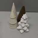 Wesiti 4 Pcs Ceramic Christmas Tree Decor, White Porcelain Figurine Decor for Xmas Table Centerpiece 6 in Modern Ceramic Christmas Tree for Home Fireplace Desktop Tabletop Mantel Cabinets