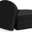 Outdoor Chair Cushions Set of 4: Waterproof & Fade Resistant Patio Furniture Cushions - 17 x 16 x 2 Inch Non Slip Round Corner Seat Cushion Pads with Removable Cover for Garden Yard Lawn, Black