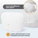 Car Headrest Neck Pillow Bio Cotton Leather Headrest Suitable for Driving Office White (White)