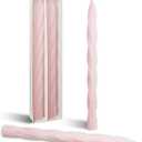 Pink Twisted Taper Candle Unscented Spiral Candlesticks 10 Inch Smokeless Long Candle Stick for Dinner Holiday Wedding Decor Creative Gifts 2 PCS