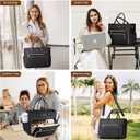 LOVEVOOK Teacher Tote Bag for Women Work, Laptop Bag Work Tote Bag Nurse Bags With Large Cup Holder, Professional Computer Briefcase Business Large Purses Handbag, Diaper Bag Mother Gift, Black