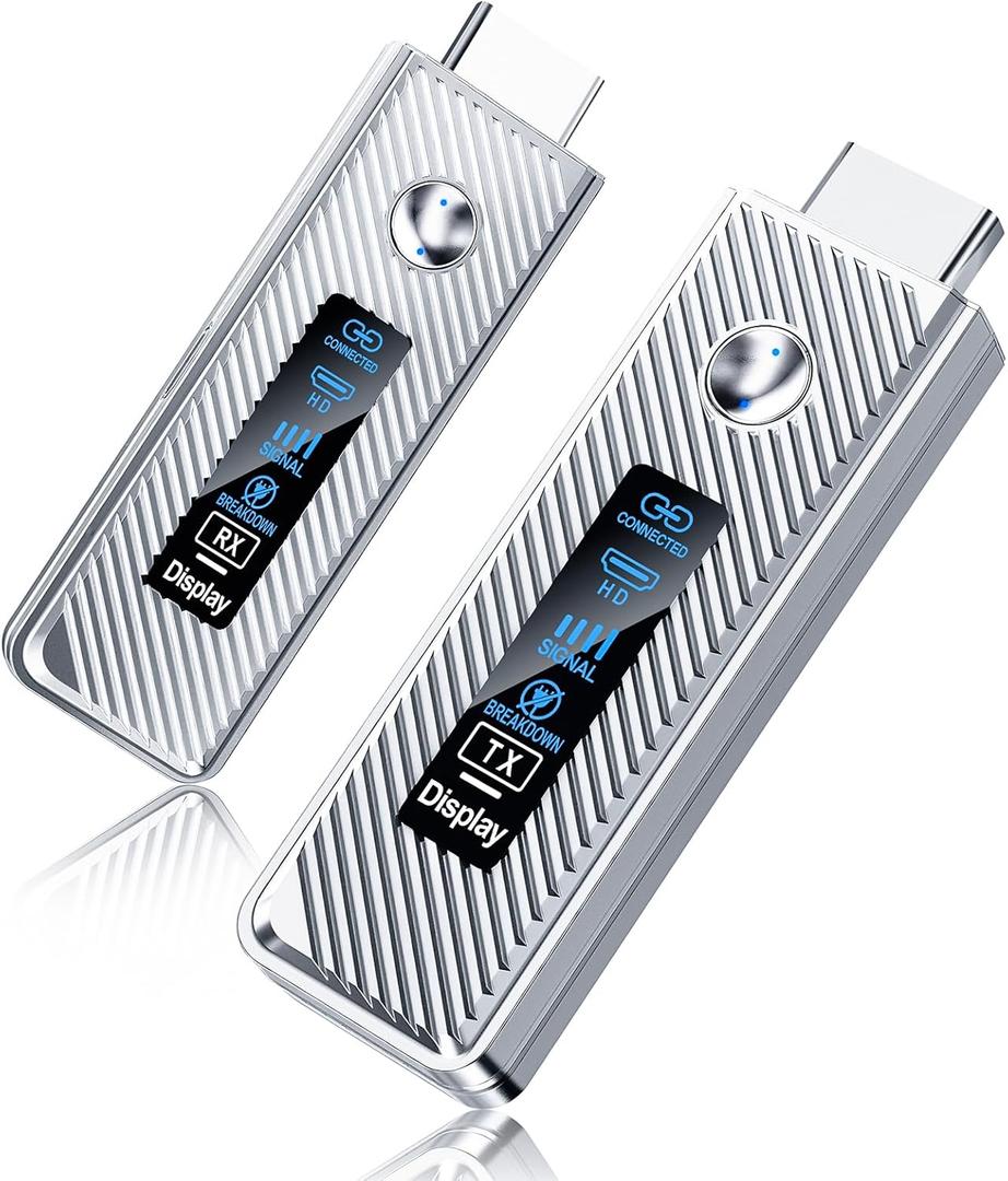 Wireless HDMI Transmitter and Receiver 4K Decode & 1080P@60Hz Ultra HD Output, 328Ft/100M Wireless HDMI Extender, 2.4G+5G Plug & Play for Streaming Video and Audio to Monitor from PC/TV Box/Projector