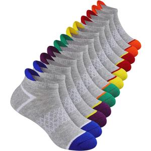 12-Pairs-Boys-Socks-Ankle-Athletic Sports Socks With Cushioned Sole For Big Little Kids 4-7 Years Old