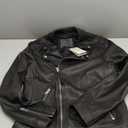 AllSaints Men's Cora Leather Jacket (Medium, Jet Black)