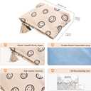 2 x Makeup Bag Small Cosmetic Pouch: Cosmetic Bag for Purse - Cute Make up Bags with Tassel - Gifts for Teen Girl (01-Khaki)