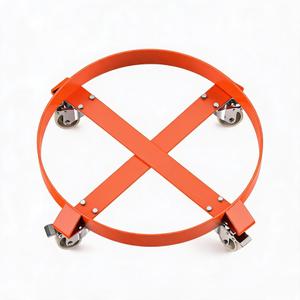 Heavy Duty 55 Gallon Drum Dolly, 1000 lbs Capacity Steel Barrel Dolly with 4 Swivel Casters for Warehouse Drum Transport, Cross-Braced Frame