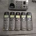 Panasonic DECT 6.0 Expandable System, Cordless Phones With Answering Machine and Call Blocking - 5 Cordless Phones 5 Handsets - KX-TGE645M (Metallic Black)