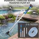 2026 Upgraded Cordless Stick Water Transfer Pump, Portable Electric Sump Pump with 4000mAh 21V Battery & Water Hose, Utility Water Removal Pump Kit for Pool Garden Pond RV Boat Draining