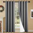 2 Panels 100% Blackout Curtains, Lightweight Thermal Insulated Grommet Drapes for Bedroom Living Room, Light Blocking Window Treatment, Pack of 2, 54x84 Inches, Charcoal Grey
