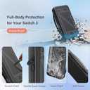 2 x Slim Carrying Case for Nintendo Switch 2/Switch 1 Oled, Protective Hard Shell Travel Carry Case with 10 Game Card Slots, Portable Pouch Storage Bag with Mesh Pocket for Switch 2 Accessories, Black