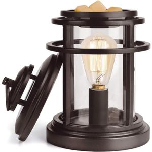 SALKING Electric Wax Warmer - Metal Wax Melt Warmer for Scented Wax,Candle Wax Burner Fragrance Warmer and 2 Edison Bulbs, Wax Melt Melter for Home Decor Office,Birthday Giftsfor Women