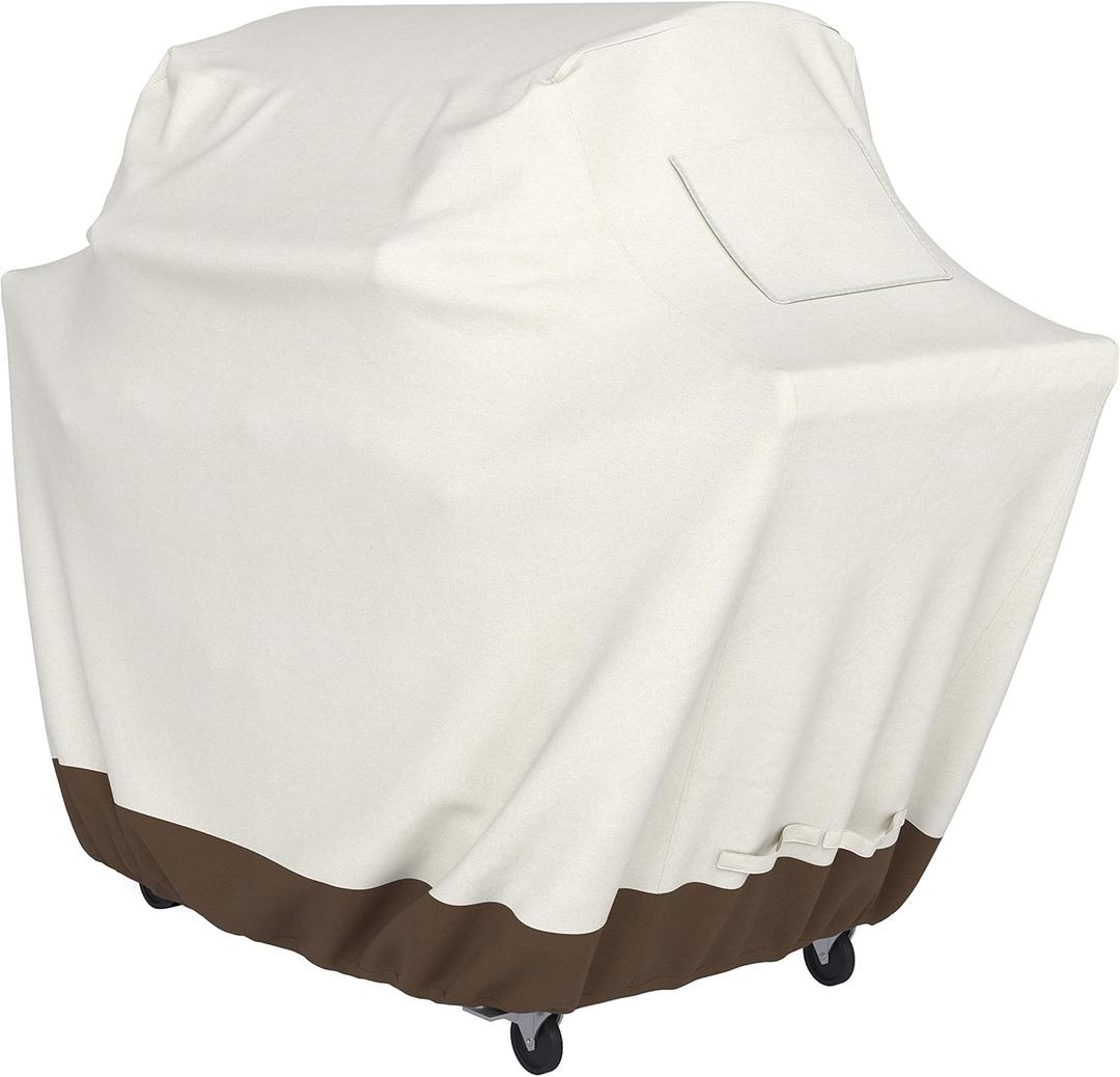 Amazon Basics Gas Grill Barbecue Cover for Outdoor, Waterproof, UV Resistant, Weather Resistant, All Weather Protection, Durable, 65 inch, Large, Beige