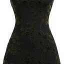 Milumia Women‘s Summer Mini Dress 90s Boho A Line Mesh Short Dresses (Black, M)