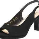 DREAM PAIRS Womens Sexy High Chunky Heels Peep Toe Platform Block Slingback Dress Pumps Shoes (11, Black/Suede)